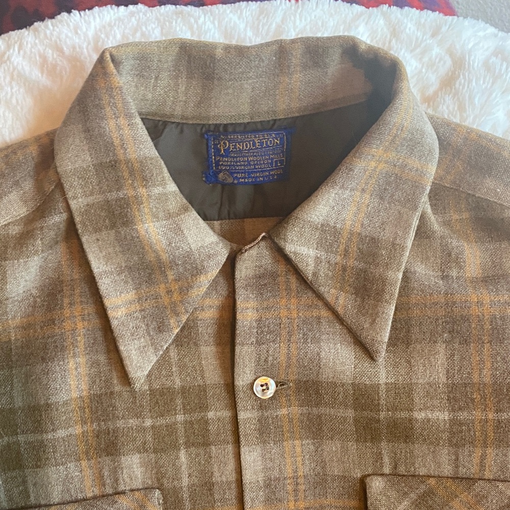 Pendleton Brown & Beige Plaid Board Shirt - Picture 3 of 8